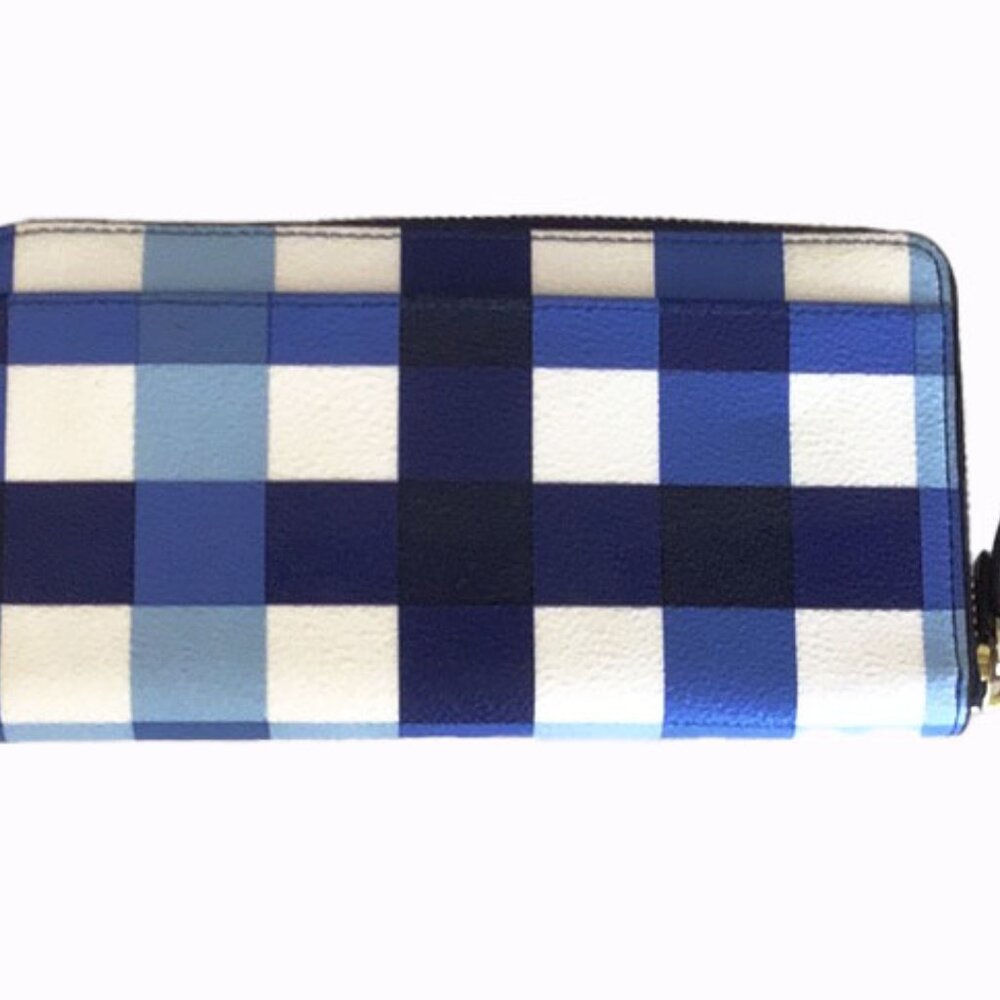 KATE SPADE- Neda Grove Street Wallet in PACIFIC GINGHAM - Picture 2 of 6